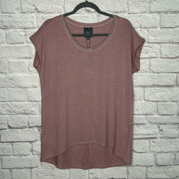 NWT Lysse Classic Scoop-Neck Linen Jersey Tee - Picture 4 of 14